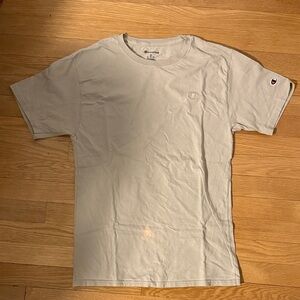 Champion Men's Light Gray Crew T-Shirt with Embroidered Logo